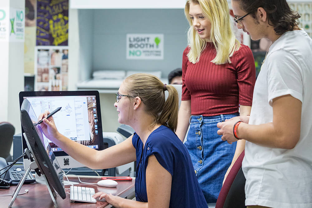 Graphic Design student using wacom tablet