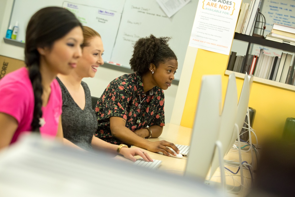 Graphic and Interactive Design students in graphics lab