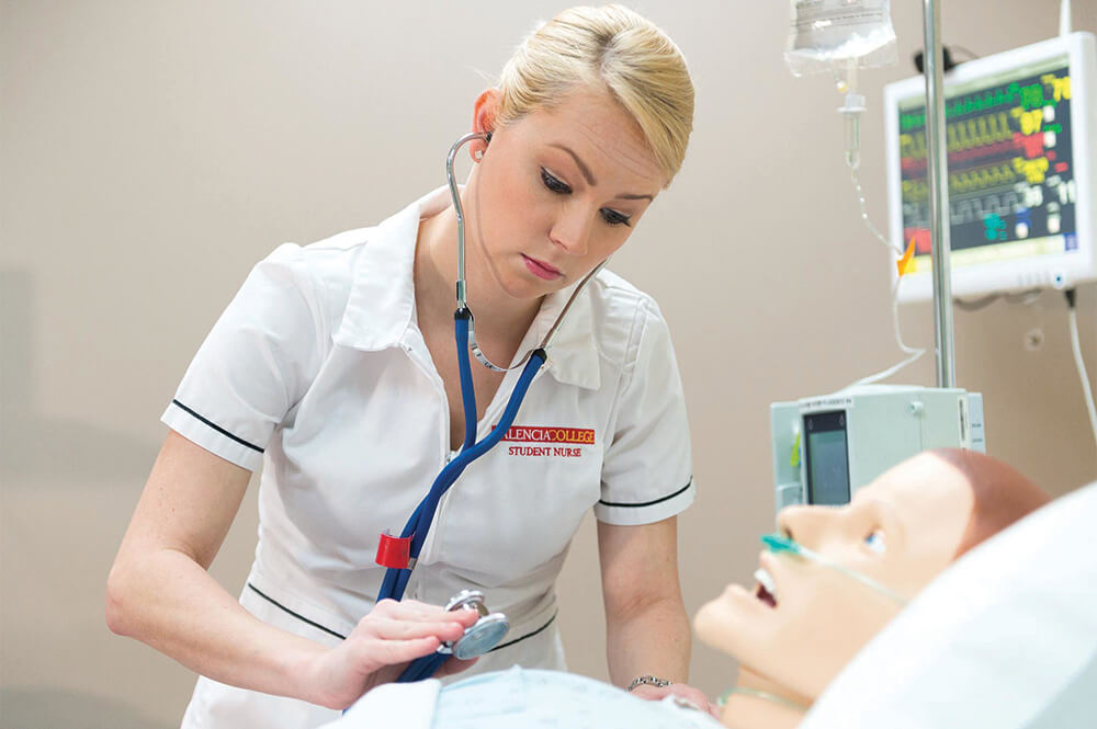 Female nurse with stethoscope