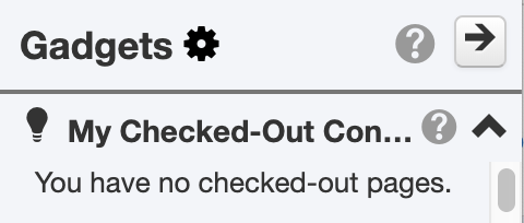 Gadget - checked out content