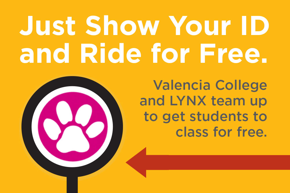 Valencia College and LYNX parner for free bus fare.