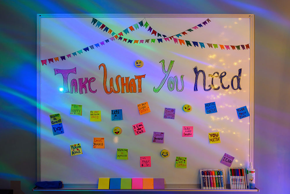 Calming room whiteboard